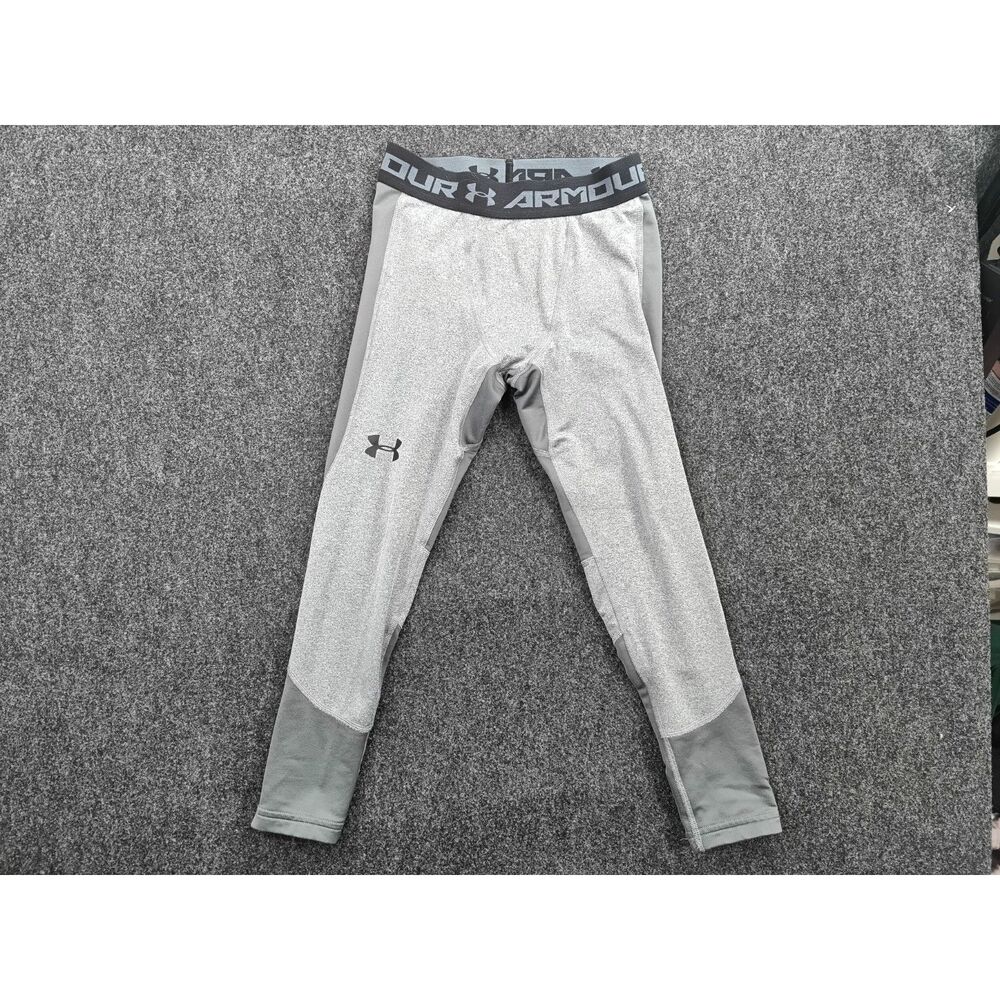 Under Armour ColdGear Youth Fitted Compression Leggings Base Layer Gray YSM
